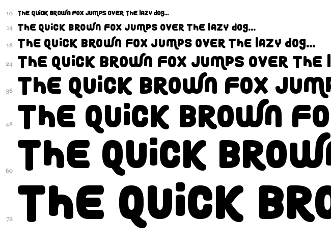 Roundy Rainbows font waterfall